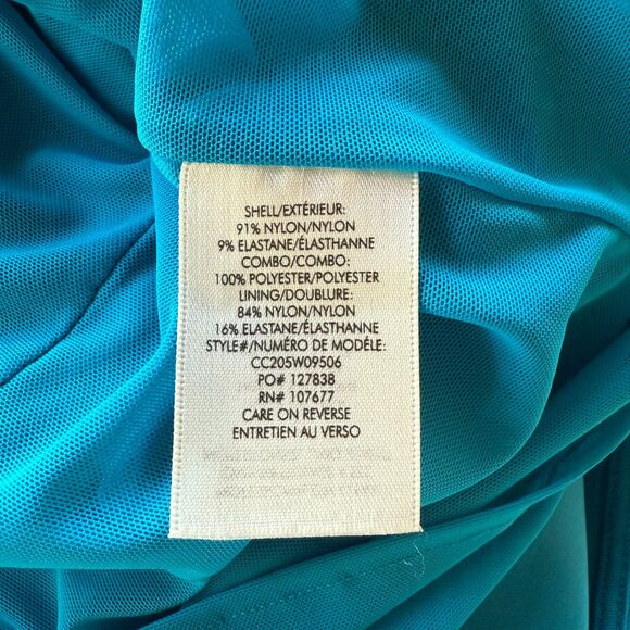 NWT Alice + Olivia Nelle Spaghetti Strap Cut Out Back Maxi Dress in Ocean Blue 6 - Picture 9 of 14